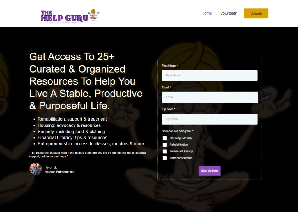 The Help Guru website